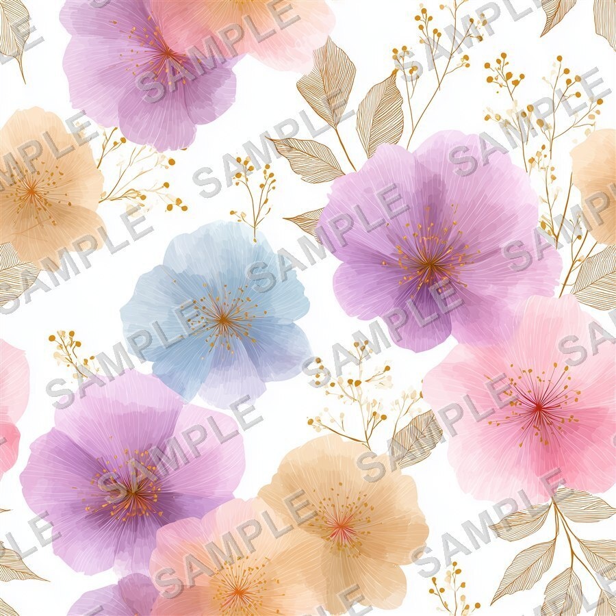 ローズゴールドの淡い花柄24種|Ethereal Vol.1 RoseGold