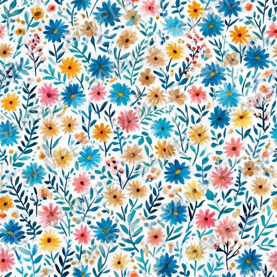 ペリウィンクルの小花柄24種|DitsyFlorals Vol.4 PeriwinkleDream