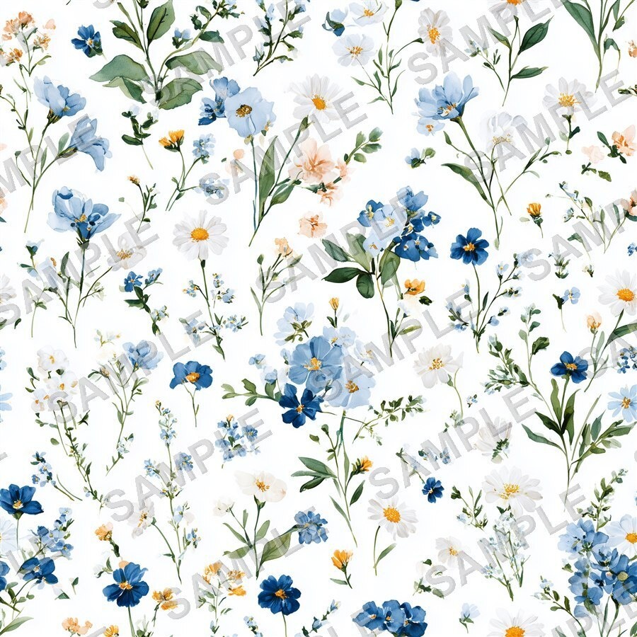 ペリウィンクルの小花柄24種|DitsyFlorals Vol.4 PeriwinkleDream