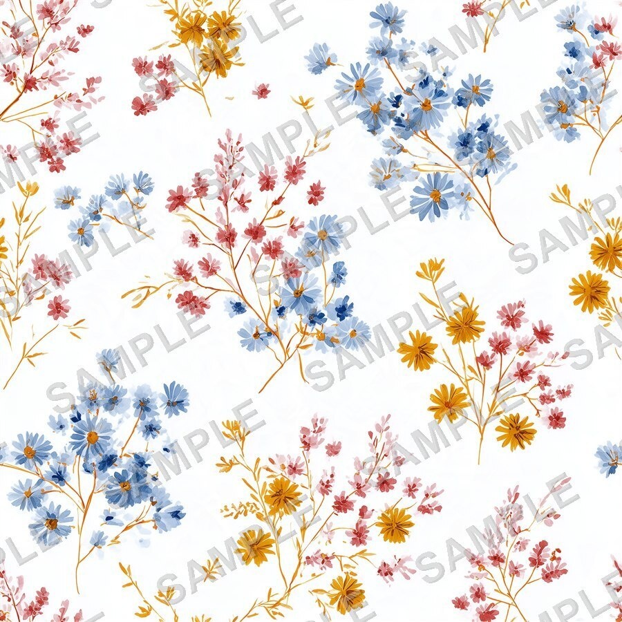 ペリウィンクルの小花柄24種|DitsyFlorals Vol.4 PeriwinkleDream