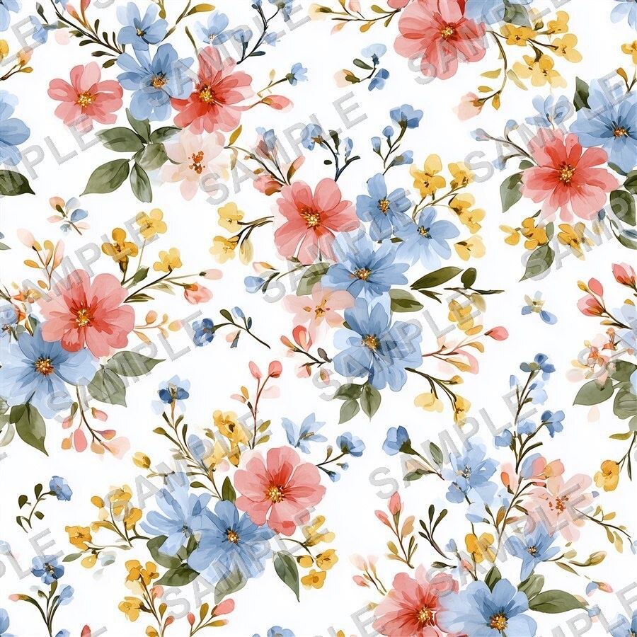 ペリウィンクルの小花柄24種|DitsyFlorals Vol.4 PeriwinkleDream