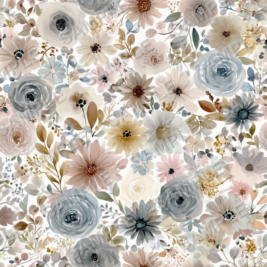 ブルー系メドウブレンド小花柄24種|DitsyFlorals Vol.6 MeadowBlend