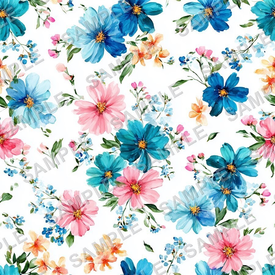 ブルー系メドウブレンド小花柄24種|DitsyFlorals Vol.6 MeadowBlend
