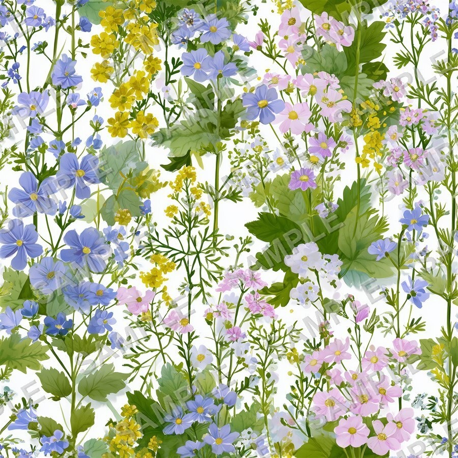 ブルー系メドウブレンド小花柄24種|DitsyFlorals Vol.6 MeadowBlend