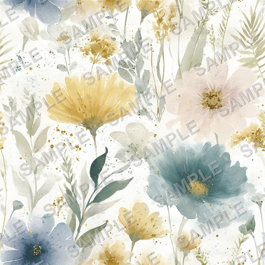ブルー系メドウブレンド小花柄24種|DitsyFlorals Vol.6 MeadowBlend