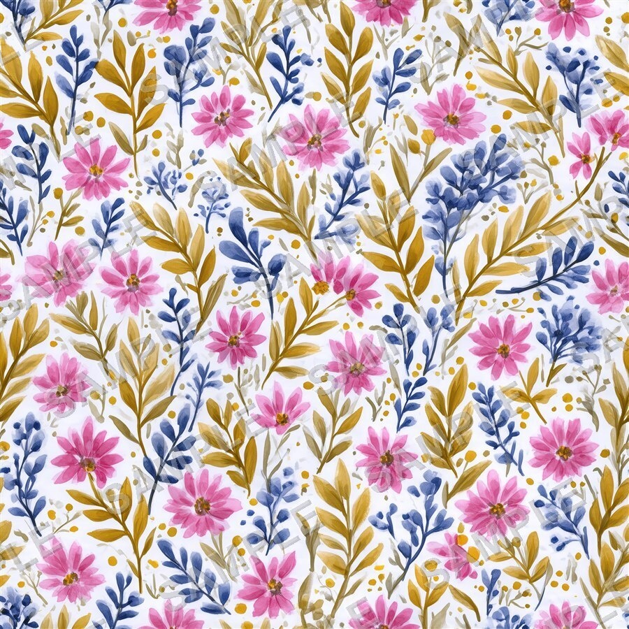 ブルー系メドウブレンド小花柄24種|DitsyFlorals Vol.6 MeadowBlend