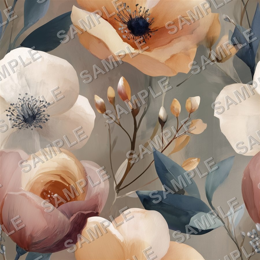 ミックスニュートラルの花柄24種|DustyMuted Vol.2 MixedNeutral