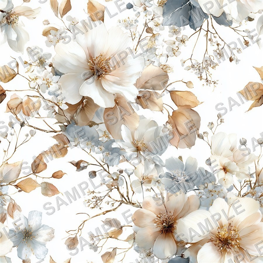 ミックスニュートラルの花柄24種|DustyMuted Vol.2 MixedNeutral