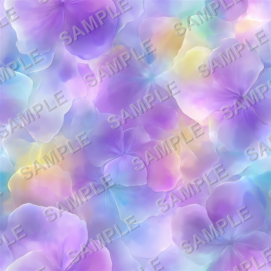 霧がかったブルーの淡い花柄24種|Ethereal Vol.2 MistyBlue
