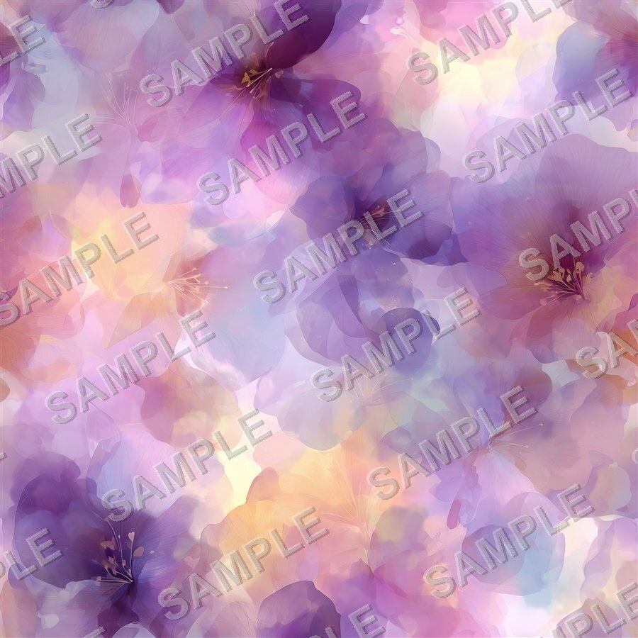 霧がかったブルーの淡い花柄24種|Ethereal Vol.2 MistyBlue