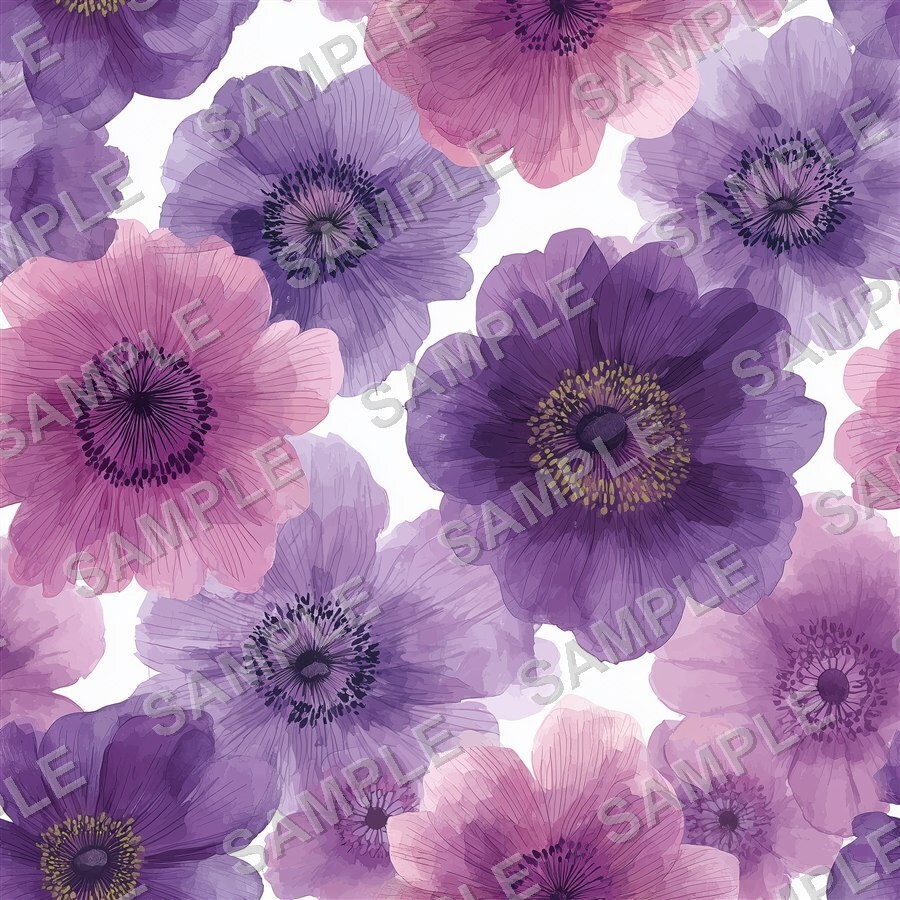 紫がかった淡い花柄24種|Ethereal Vol.4 VioletHaze