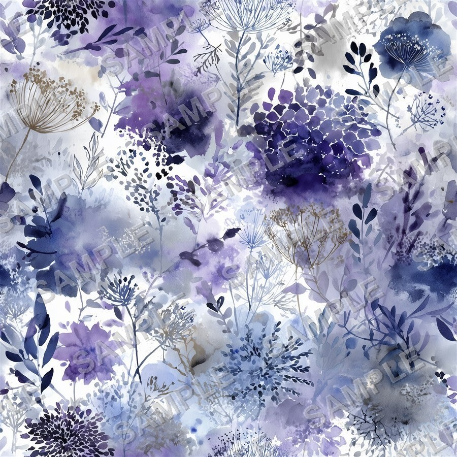 紫がかった淡い花柄24種|Ethereal Vol.4 VioletHaze
