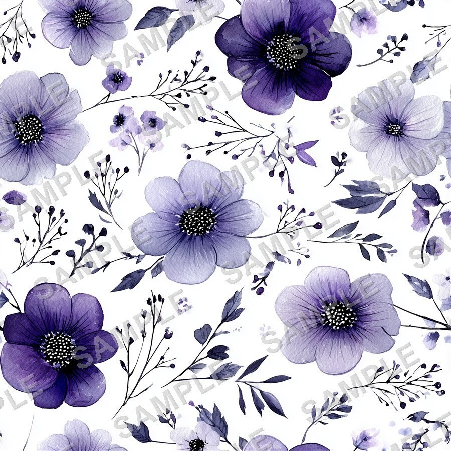 紫がかった淡い花柄24種|Ethereal Vol.4 VioletHaze