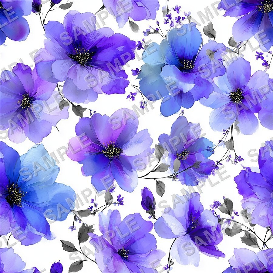 紫がかった淡い花柄24種|Ethereal Vol.4 VioletHaze