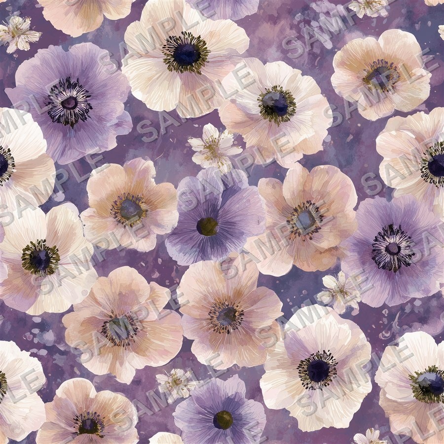 紫がかった淡い花柄24種|Ethereal Vol.4 VioletHaze