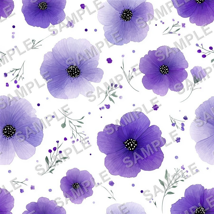 紫がかった淡い花柄24種|Ethereal Vol.4 VioletHaze