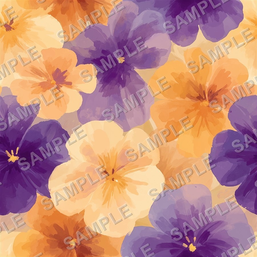 琥珀色に輝く淡い花柄24種|Ethereal Vol.5 AmberGlow
