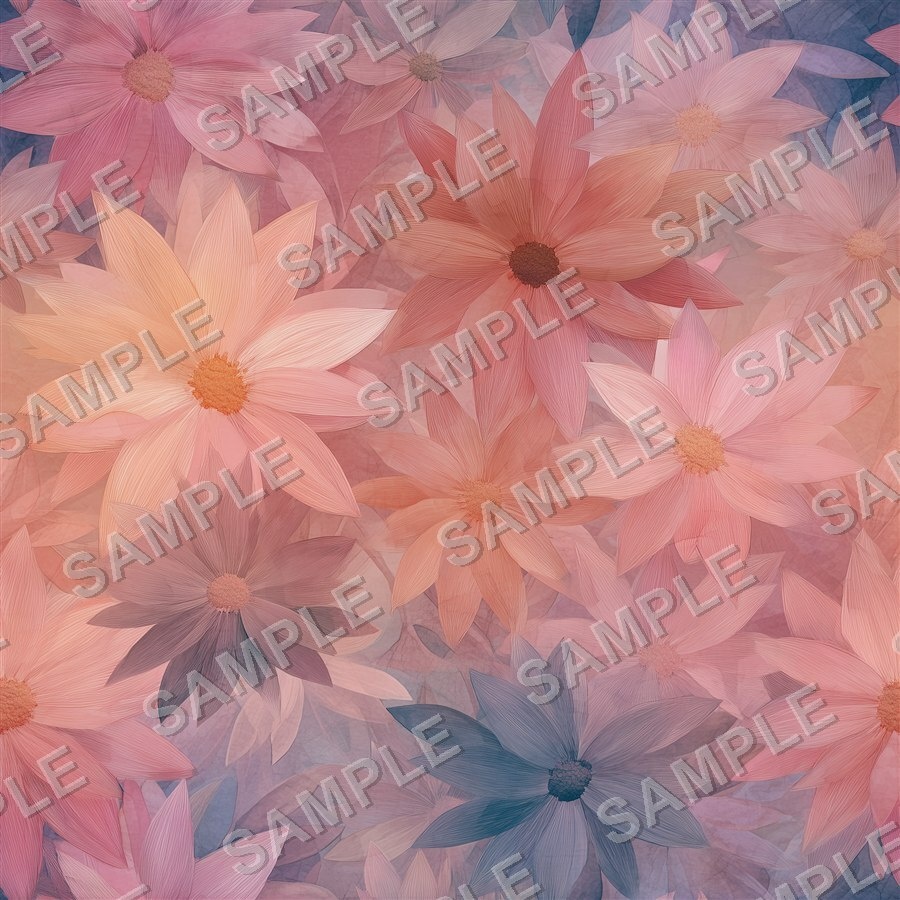 琥珀色に輝く淡い花柄24種|Ethereal Vol.5 AmberGlow