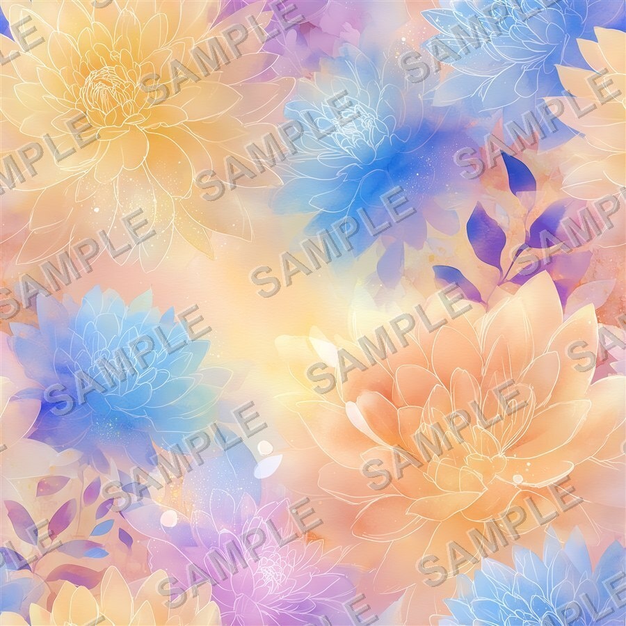 やわらかいぼかしの淡い花柄24種|Ethereal Vol.6 SoftBlur