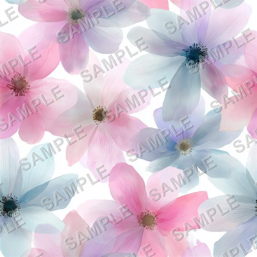 やわらかいぼかしの淡い花柄24種|Ethereal Vol.6 SoftBlur