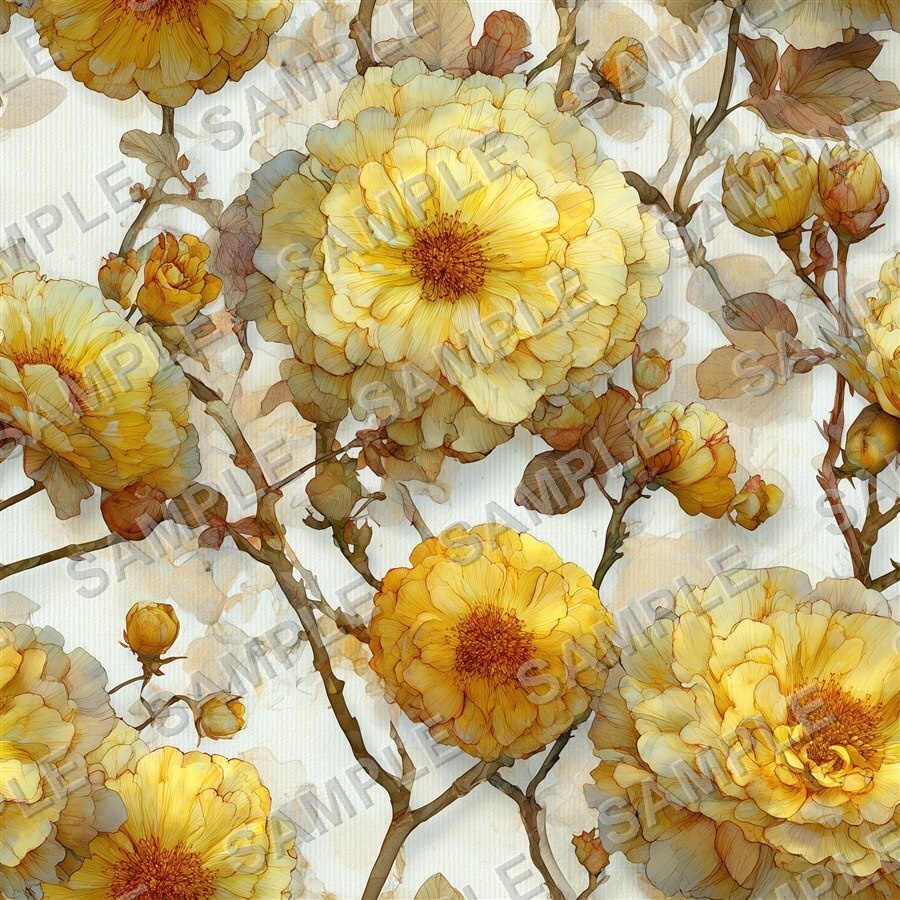 金色に輝く大柄花柄24種|GardenBloom Vol.1 GoldenSun