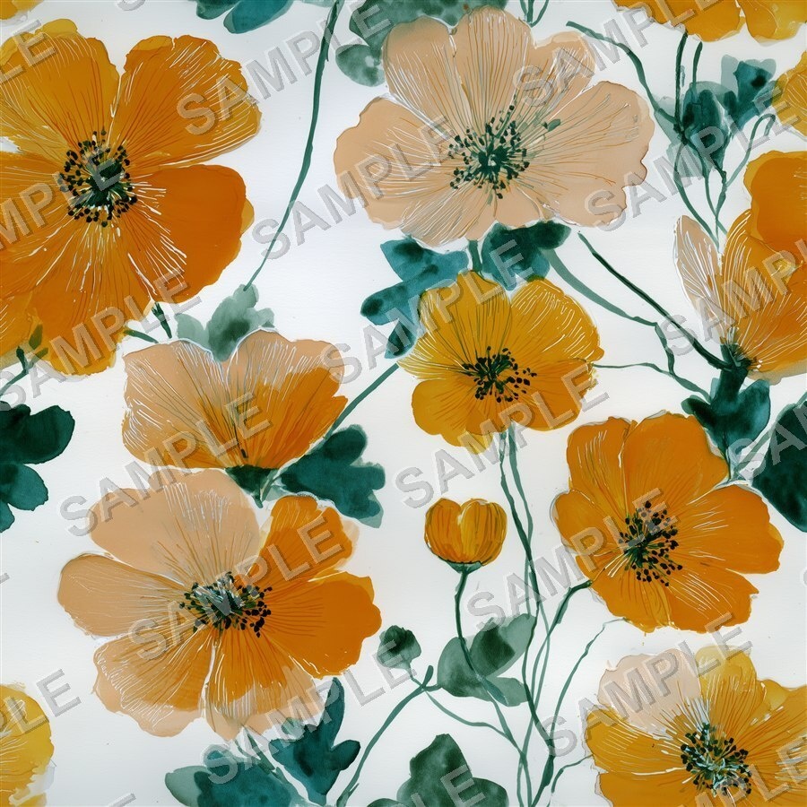 金色に輝く大柄花柄24種|GardenBloom Vol.1 GoldenSun