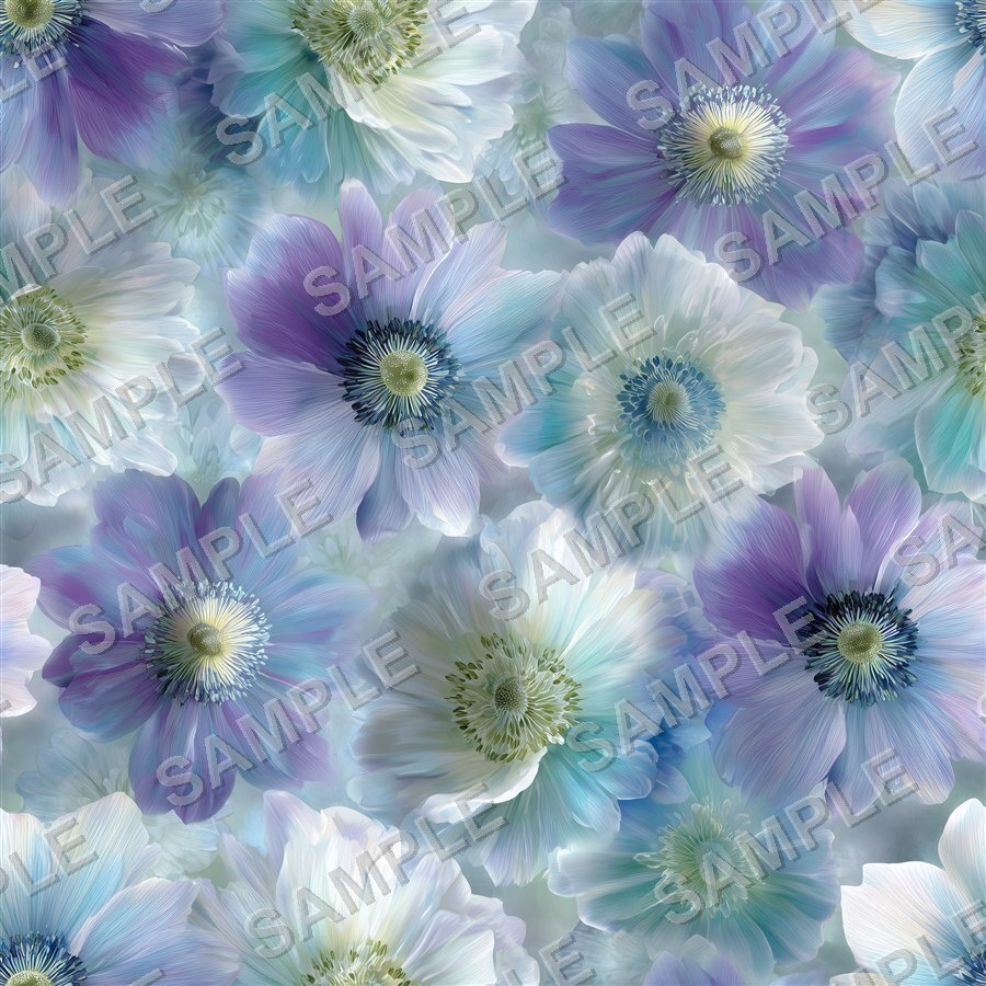 海を思わせる大柄花柄24種|GardenBloom Vol.2 OceanBlue
