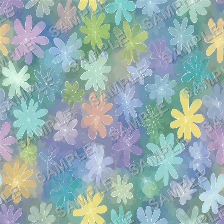 海を思わせる大柄花柄24種|GardenBloom Vol.2 OceanBlue