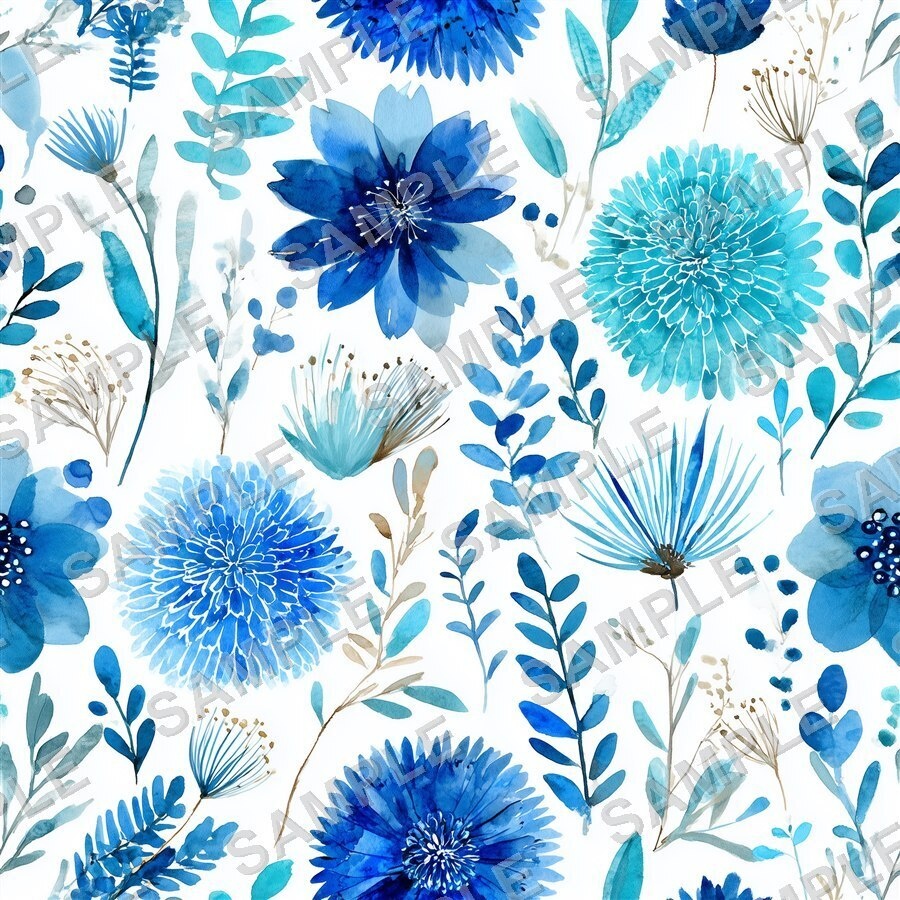 海を思わせる大柄花柄24種|GardenBloom Vol.2 OceanBlue