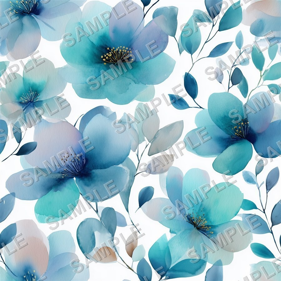 海を思わせる大柄花柄24種|GardenBloom Vol.2 OceanBlue