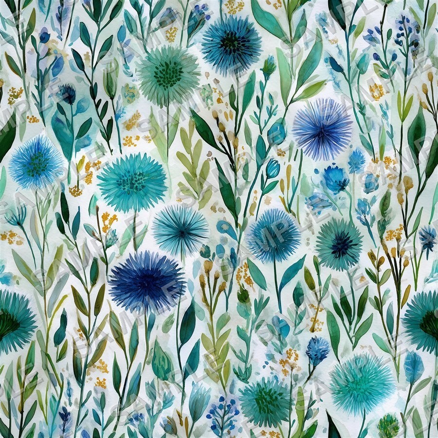海を思わせる大柄花柄24種|GardenBloom Vol.2 OceanBlue
