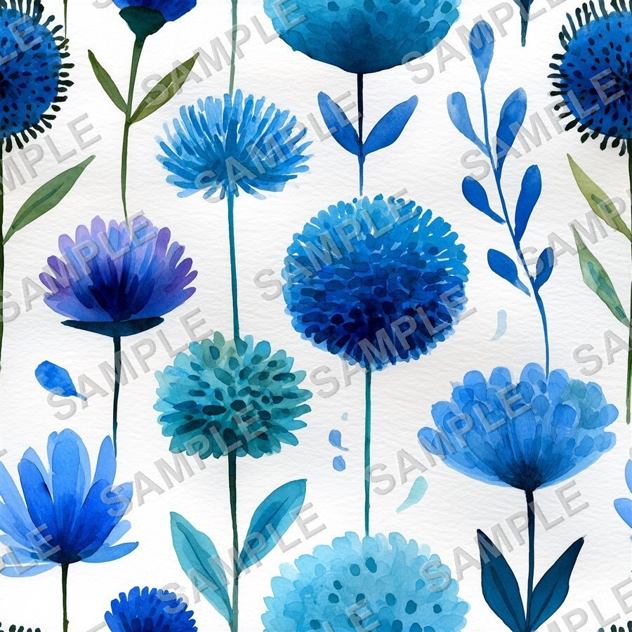 海を思わせる大柄花柄24種|GardenBloom Vol.2 OceanBlue