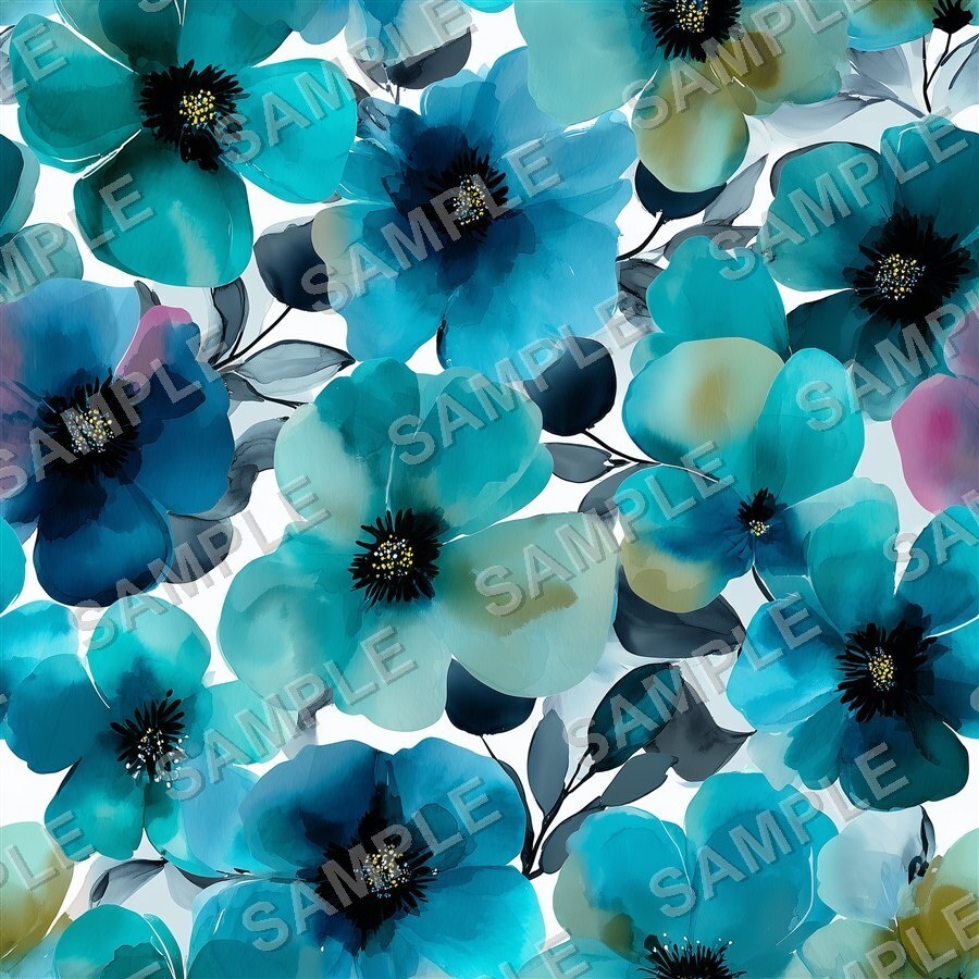 海を思わせる大柄花柄24種|GardenBloom Vol.2 OceanBlue