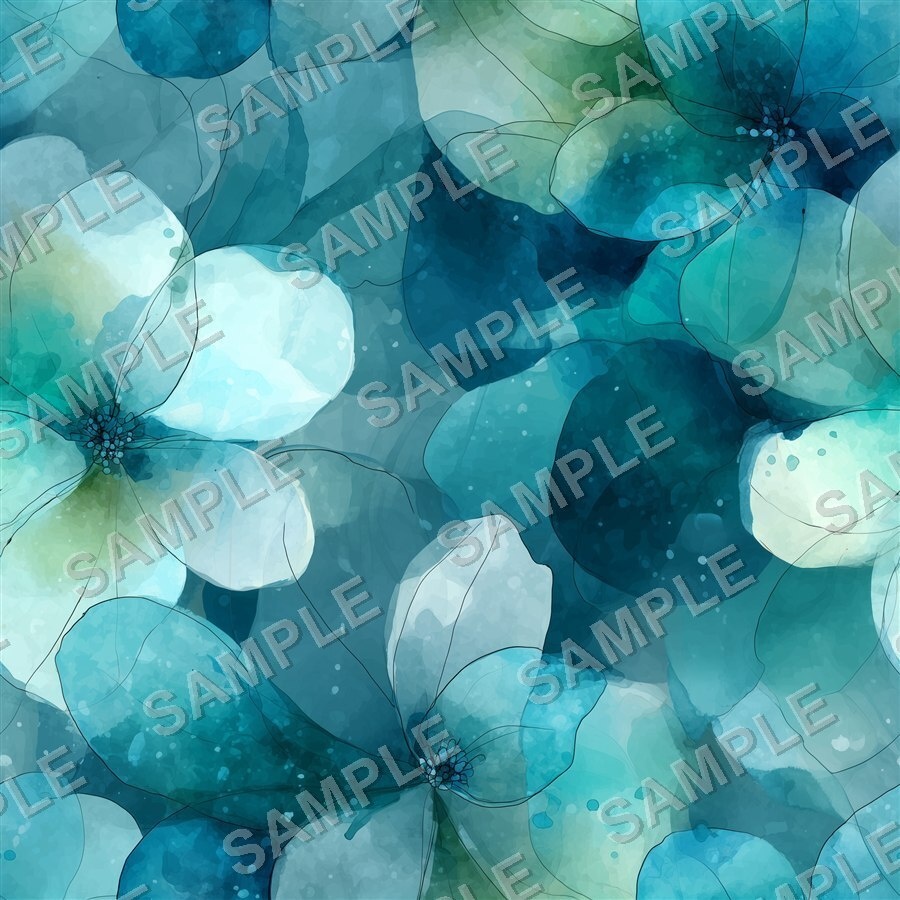 海を思わせる大柄花柄24種|GardenBloom Vol.2 OceanBlue