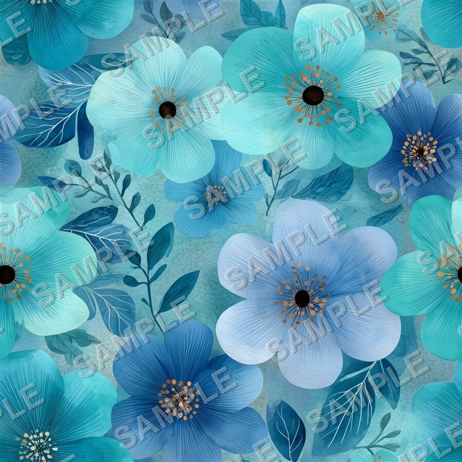 海を思わせる大柄花柄24種|GardenBloom Vol.2 OceanBlue