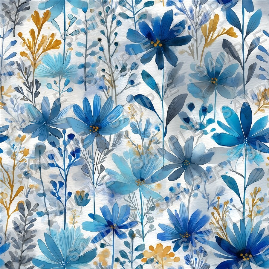 海を思わせる大柄花柄24種|GardenBloom Vol.2 OceanBlue