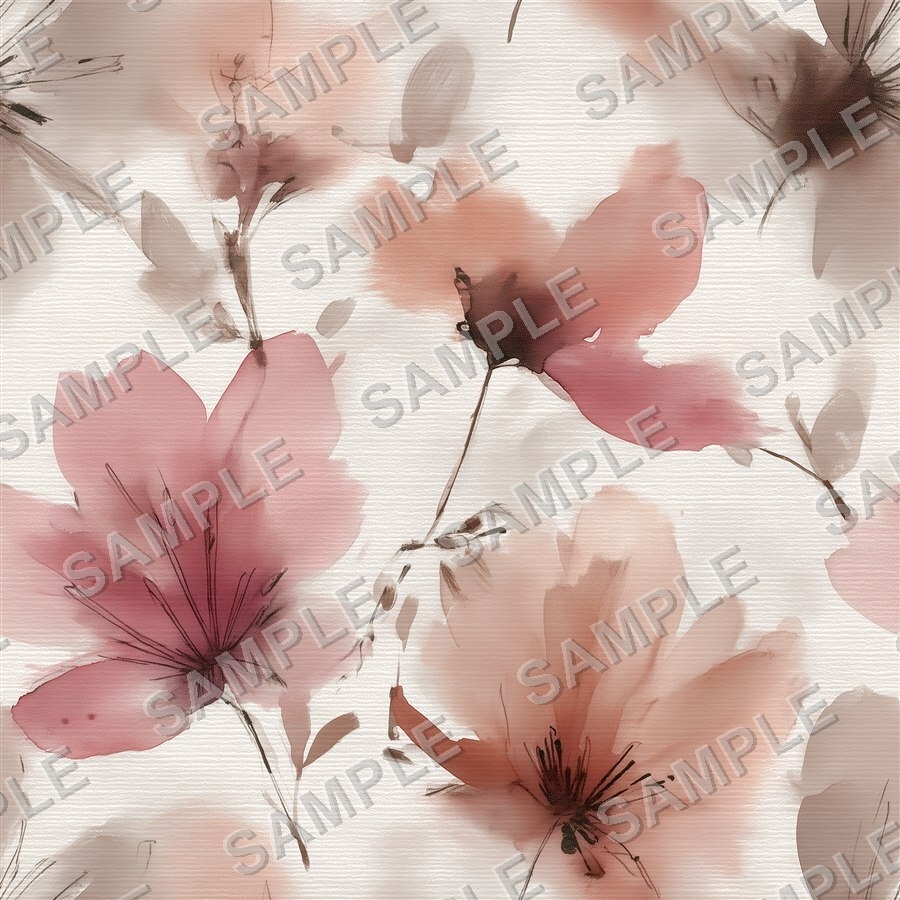 ブラッシュコーラルの大柄花柄24種|GardenBloom Vol.3 BlushCoral
