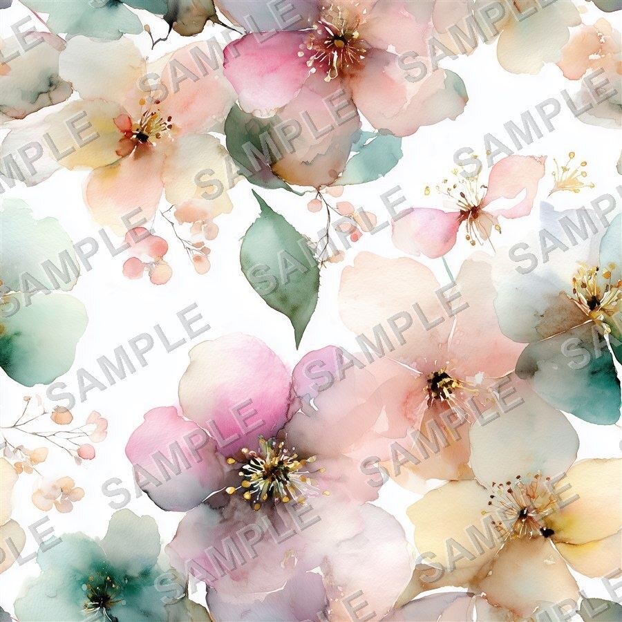 ブラッシュコーラルの大柄花柄24種|GardenBloom Vol.3 BlushCoral