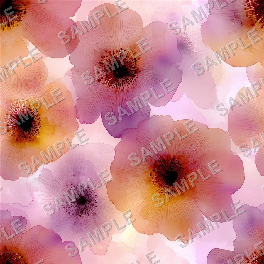 ブラッシュコーラルの大柄花柄24種|GardenBloom Vol.3 BlushCoral