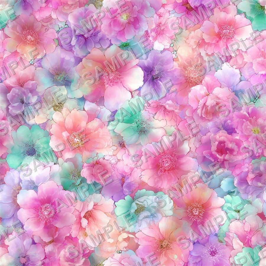ブラッシュコーラルの大柄花柄24種|GardenBloom Vol.3 BlushCoral