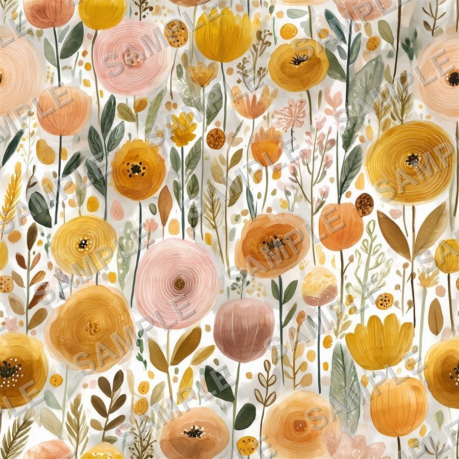 ブラッシュコーラルの大柄花柄24種|GardenBloom Vol.3 BlushCoral