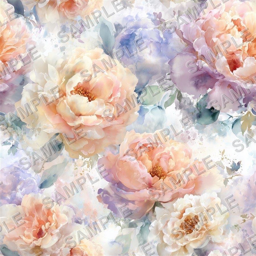 ブラッシュコーラルの大柄花柄24種|GardenBloom Vol.3 BlushCoral
