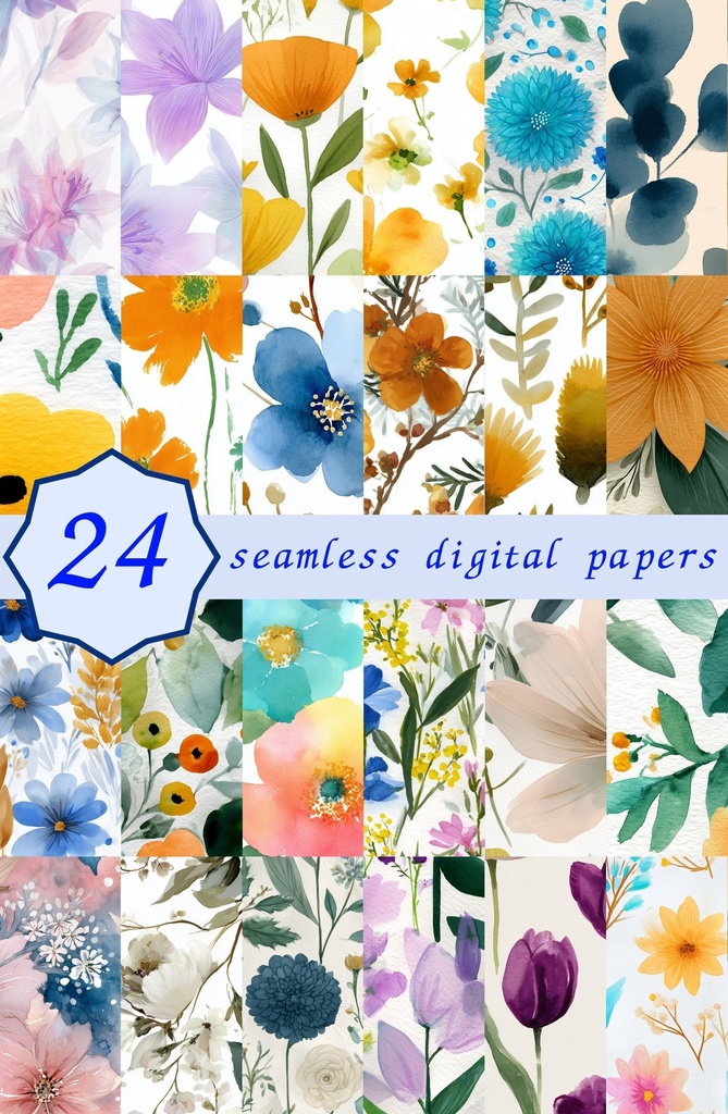ビビッドミックスの大柄花柄24種｜GardenBloom Vol.4 Mixed
