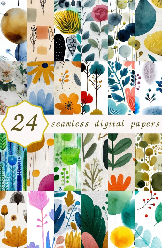 北欧テイストの花柄24種｜NordicFloral Vol.1 ScandiBloom