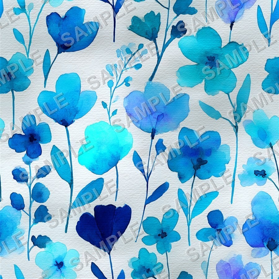 ティールブルーの花柄24種(第3弾)|OceanBloom Vol.3 TealBlue
