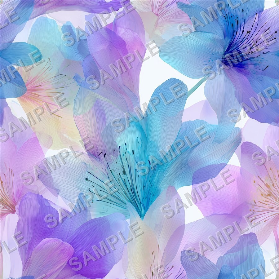 ティールブルーの花柄24種(第3弾)|OceanBloom Vol.3 TealBlue