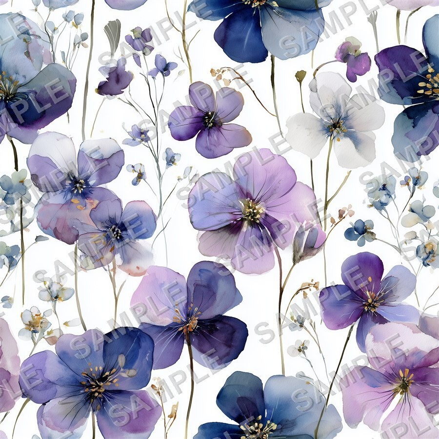 ティールブルーの花柄24種(第3弾)|OceanBloom Vol.3 TealBlue