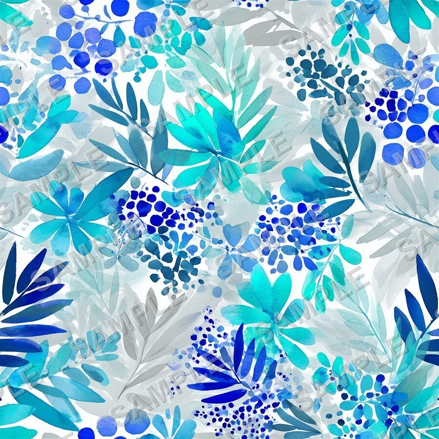 ティールブルーの花柄24種(第3弾)|OceanBloom Vol.3 TealBlue
