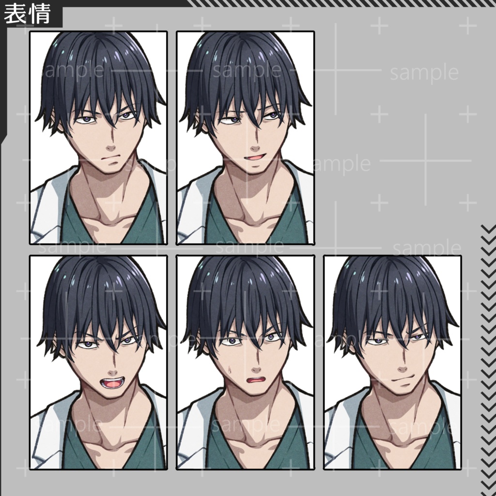【無料版有】立ち絵素材01_白衣の外科医【表情5種+α】