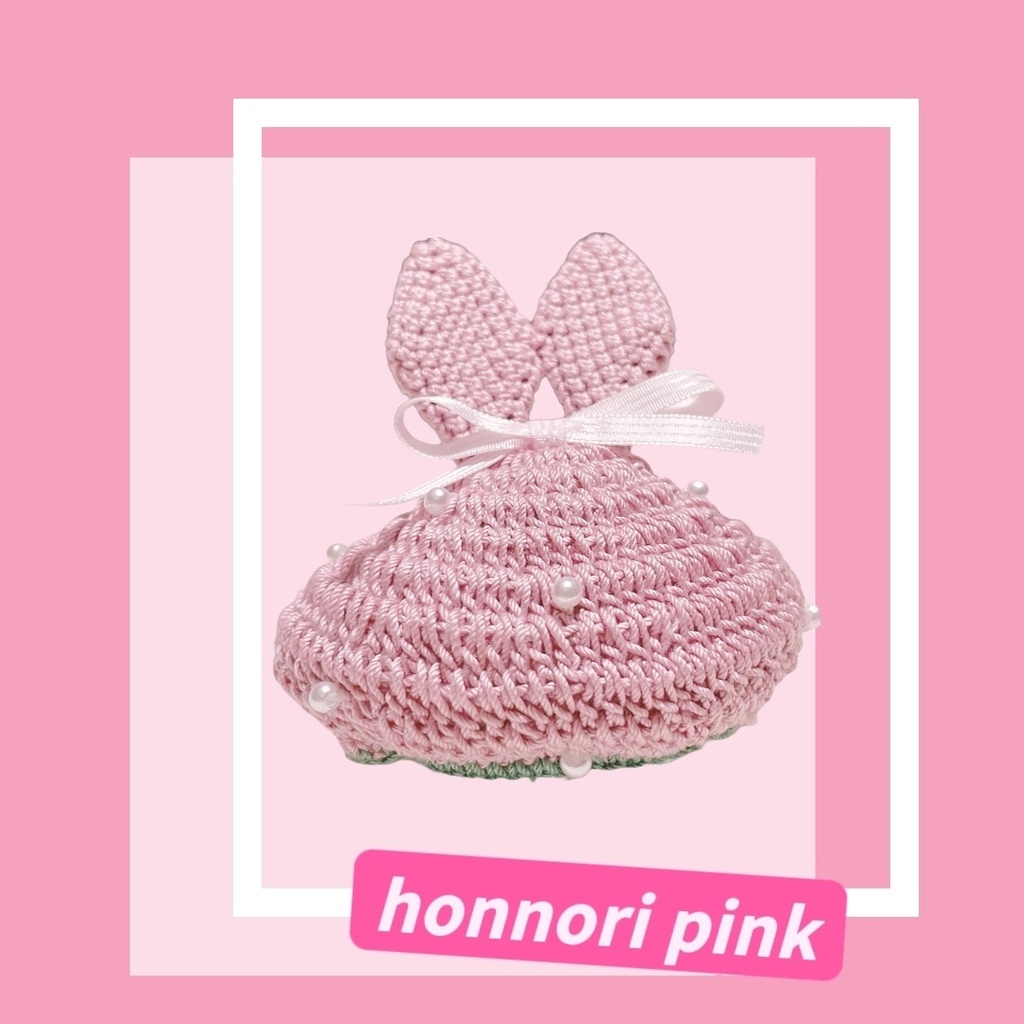 イチゴのバニーベレー帽